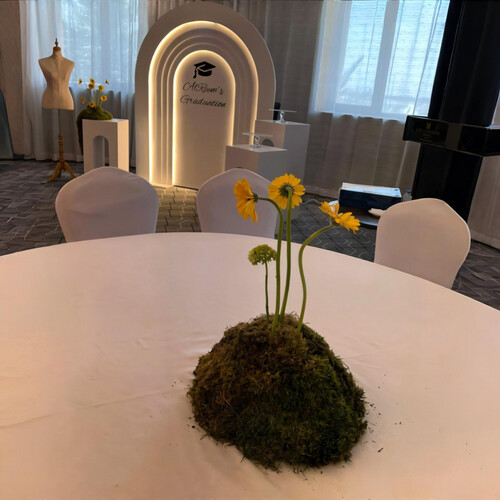 أقواس تخرج أنيقة بالورد الأصفر - رقم 2079