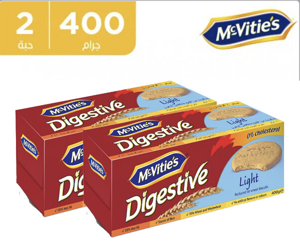 Digestive Light Biscuits 400g, 2 pieces
