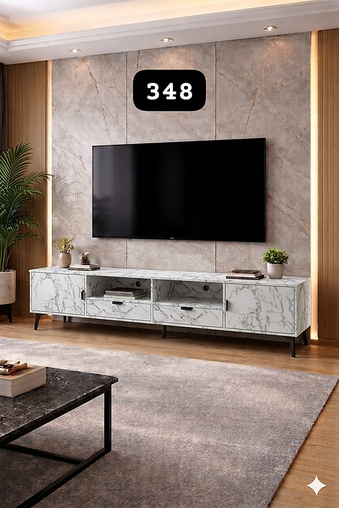 TV stand: width 180, depth 40, height 55.