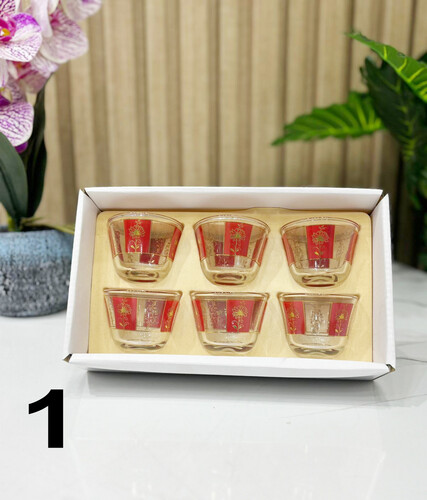 Transparent Arabic coffee cup, 6 pieces