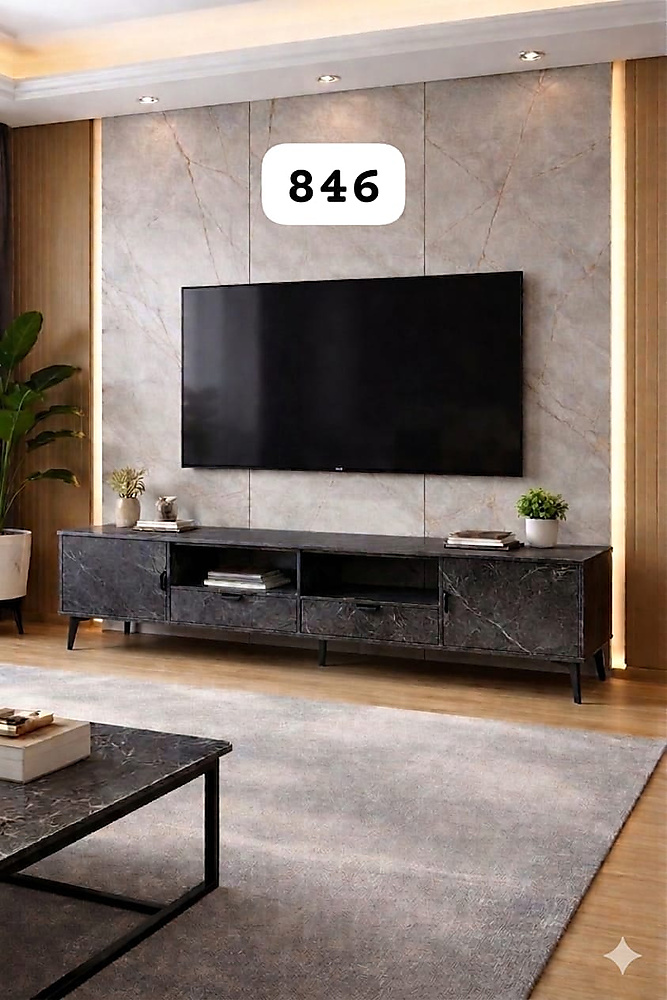 TV stand: width 180, depth 40, height 55.