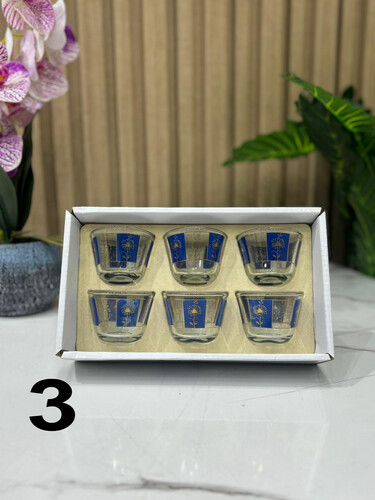 Transparent Arabic coffee cup, 6 pieces