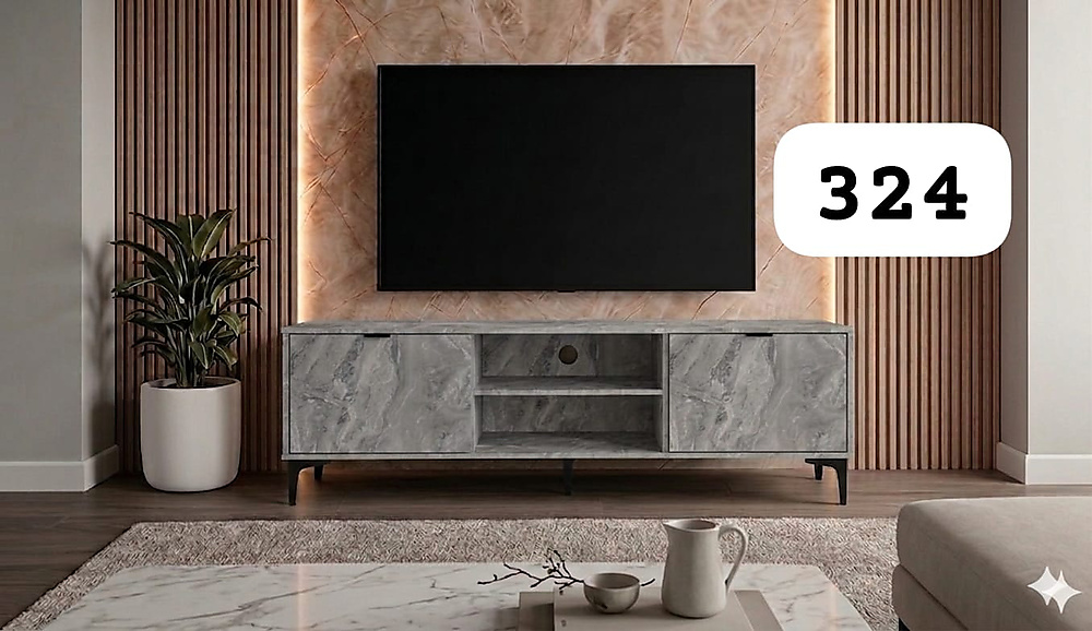 TV stand: width 180, depth 40, height 55.