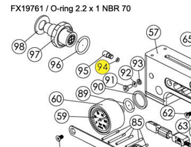 FX19761 / O-ring 2.2 x 1 NBR 70
