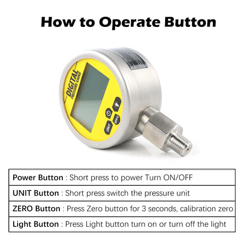 ساعة ضغط 400-0 بار الكترونية سن 1/4 انش