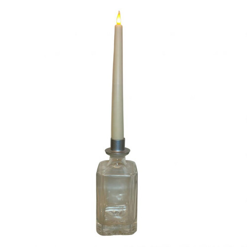 Silver Candle holder with square perfume bottle With battery candle