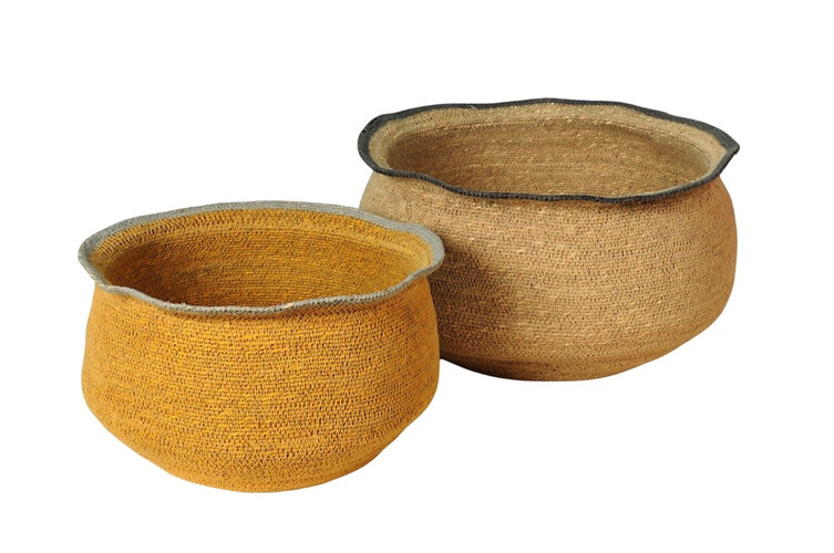 Handmade straw Basket Set of 2