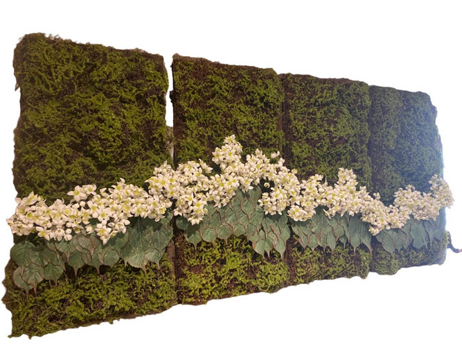 Artificial Plant grass with white flower