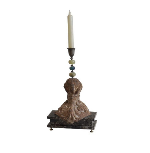 candle holder with marble base.