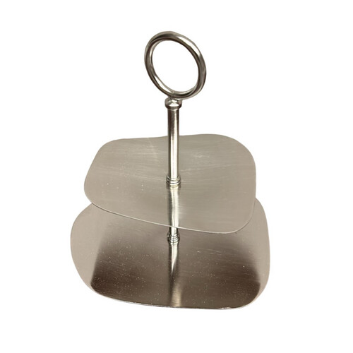 Sweet Tray ( 2 Layer ) Silver Color