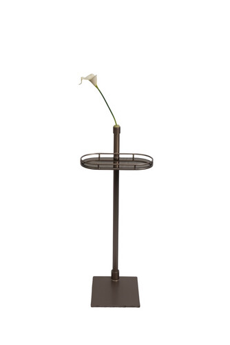Champagne color oval table with bronze mirror