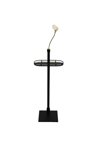 Black color oval table with bronze mirror
