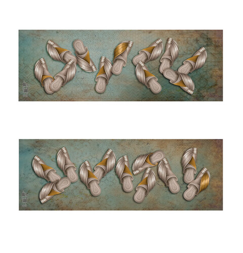 slipper Canvas painting set of 2