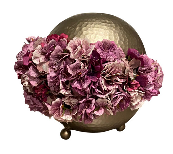 Artificial Flowers in Metal Ball - Small Size