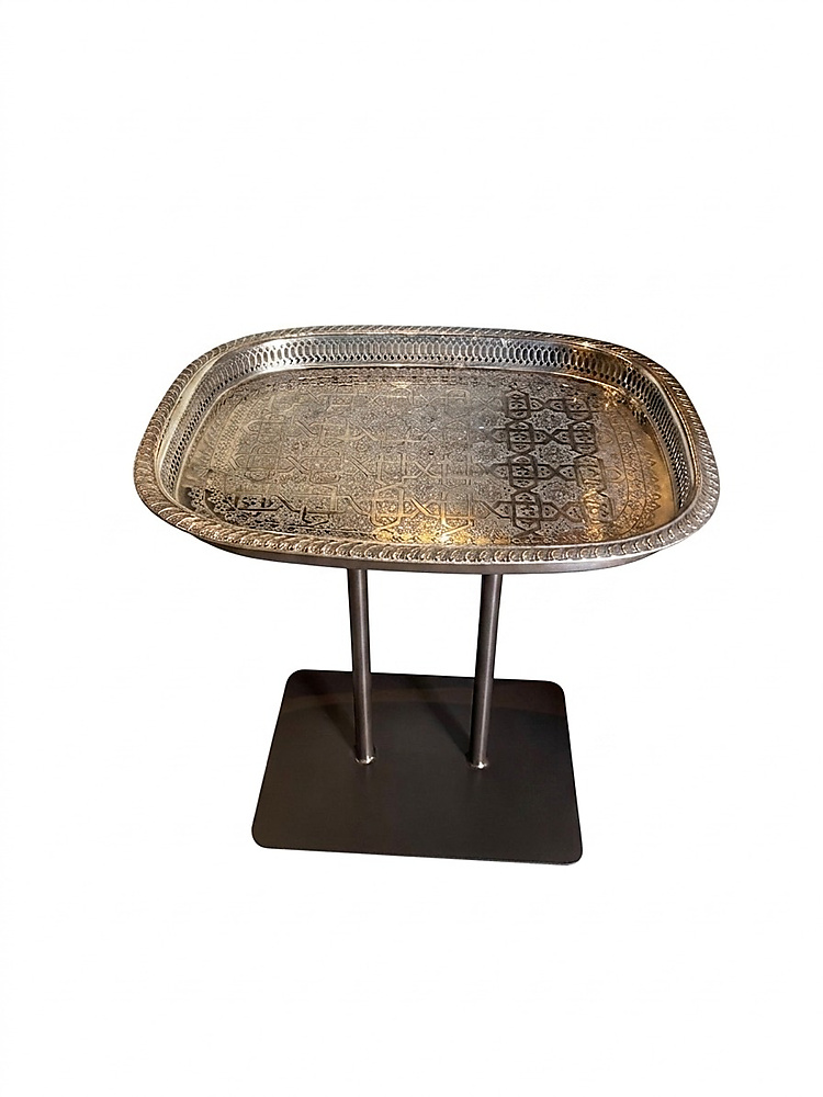 table with antique rectangle tray