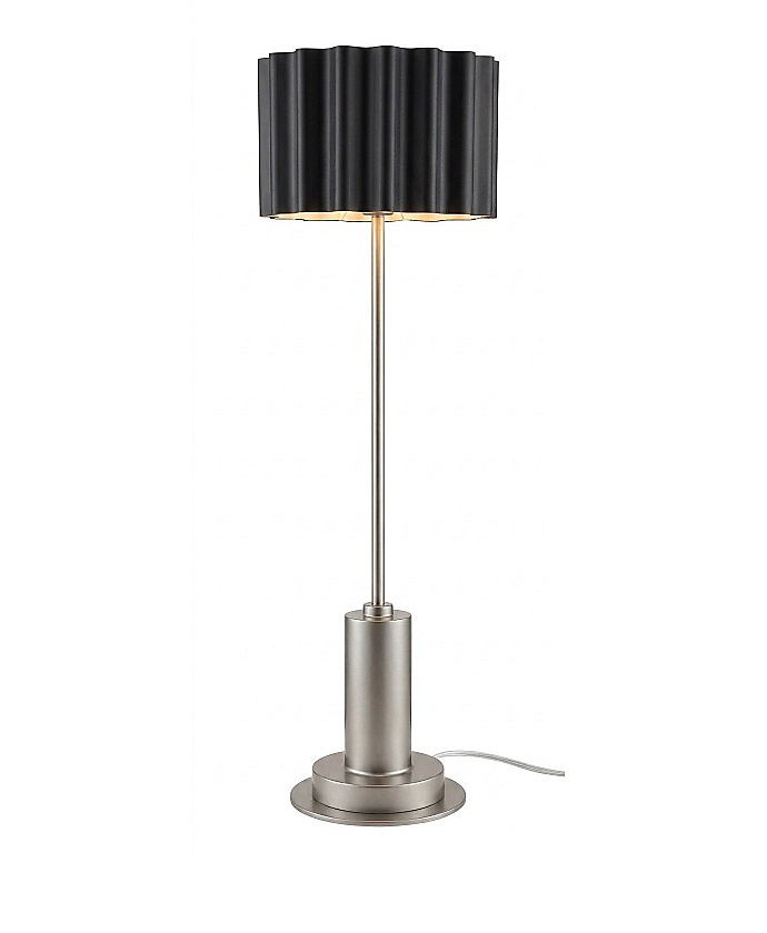Champagne color table lamp with black metal shade