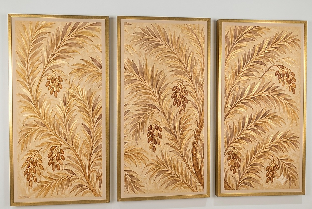 Palm leaf wall art set of 3