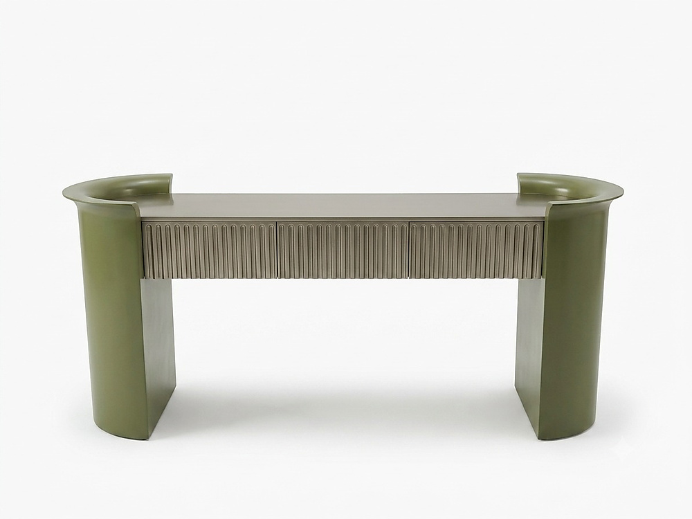 Oval shape console with drawer