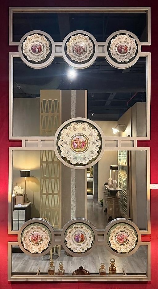Mirror with ceramic plates
