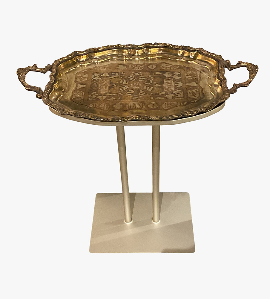 Table with antique tray