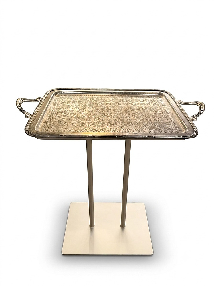 Table with antique tray