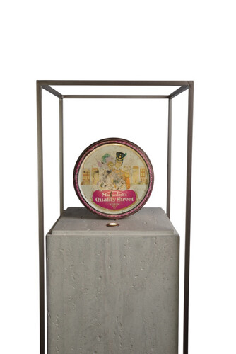 Antique Quality street with stand and lights