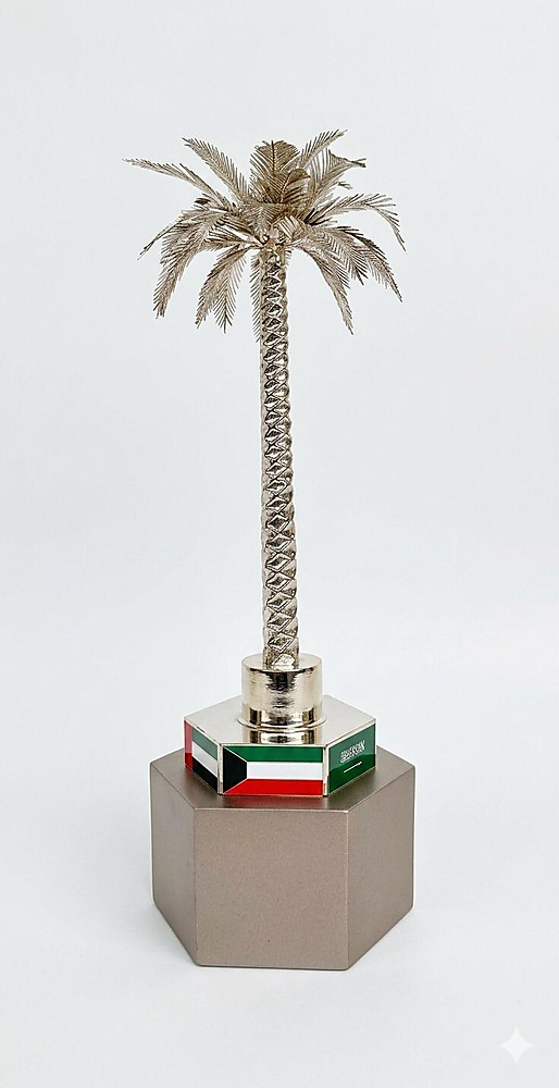 palm tree silver color trophy