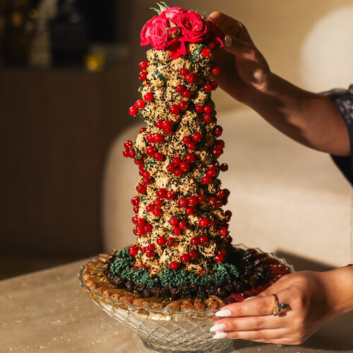 Pyramid berry100 pcs Vineleaves,red and white cabbage With krestl plate,