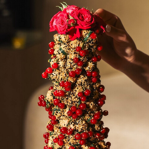 Pyramid berry100 pcs Vineleaves,red and white cabbage With krestl plate,