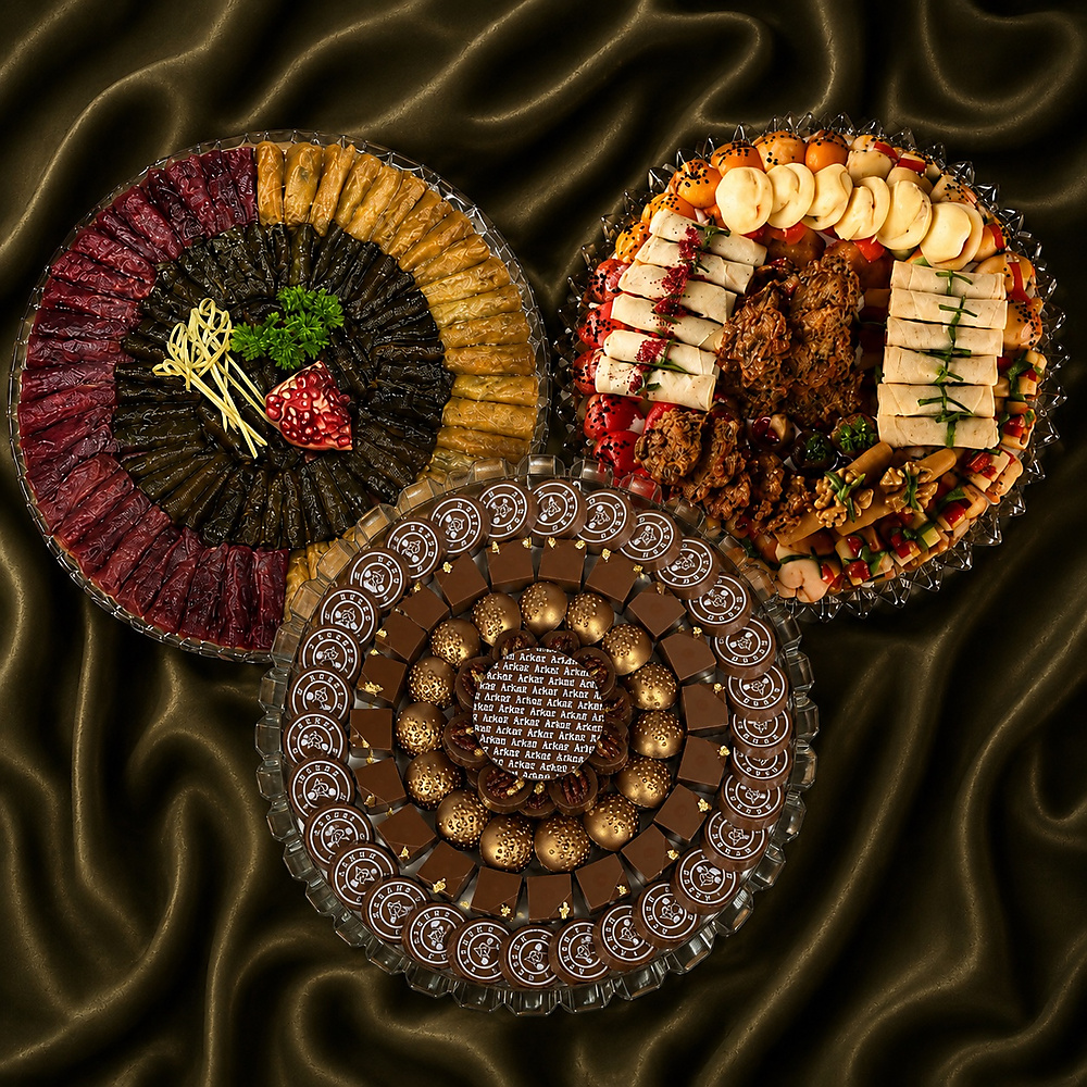 Package of pastry mix, vine with cabbage and chocolate with tray .