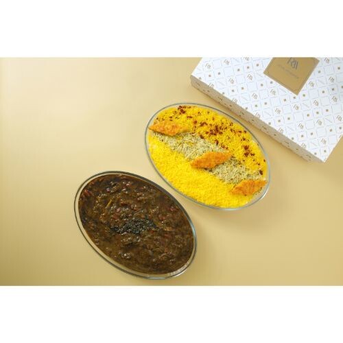 Maraq shabzy with iranian rice