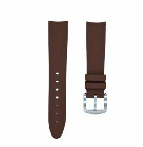 Curved Ended Brown Rubber Strap