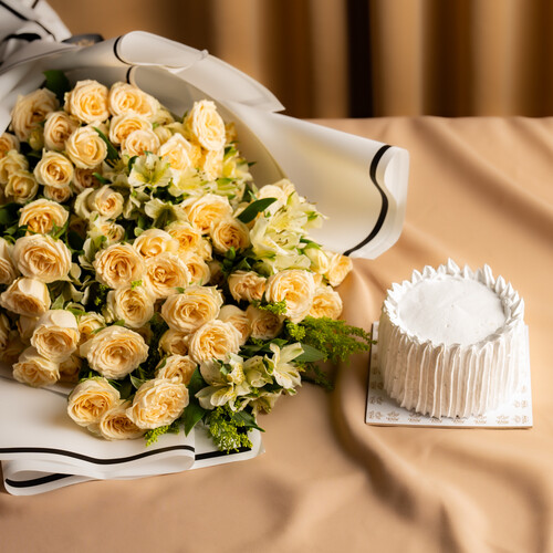 Bouquet with mini cake 8