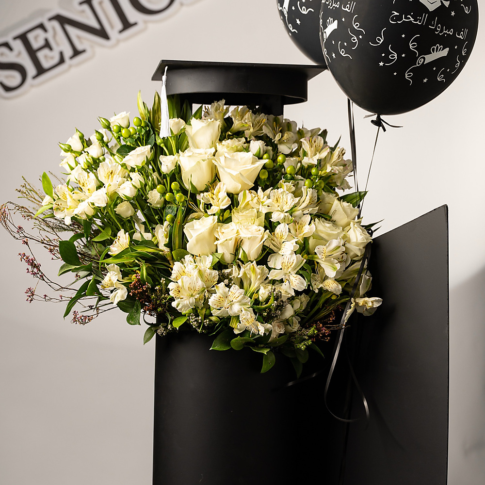 Natural flower arrangement for graduation 12