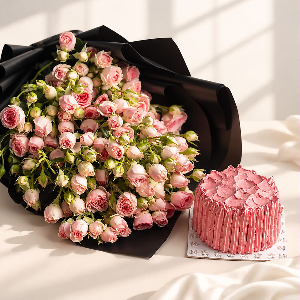 Bouquet with mini cake 7