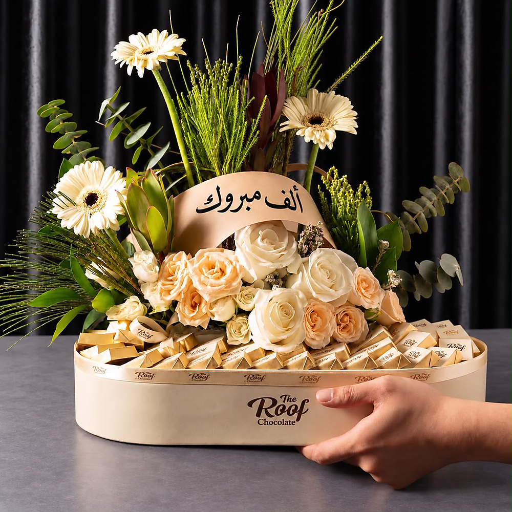 The Roof rose arrangement with wrapped cocoa 2