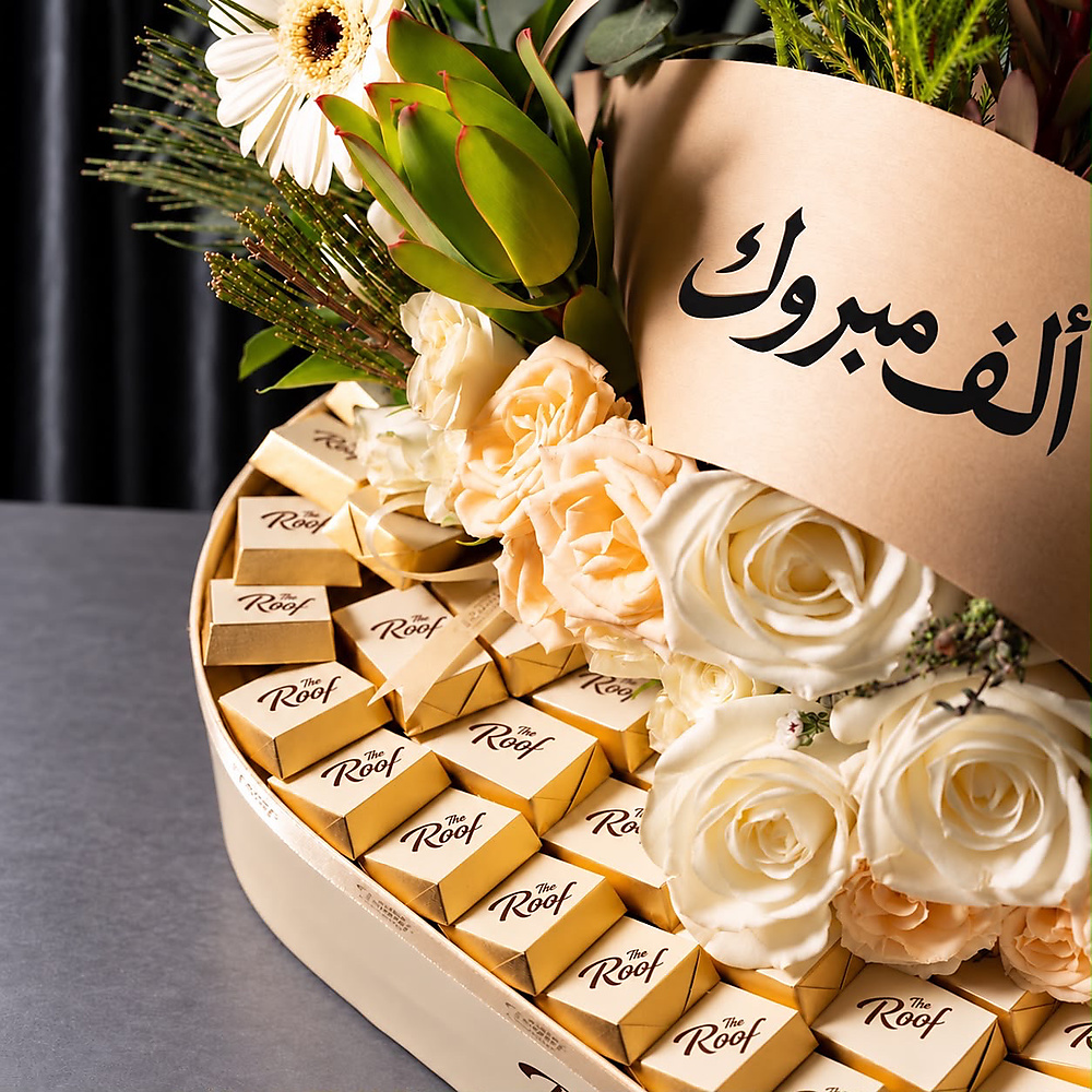 The Roof rose arrangement with wrapped cocoa 2