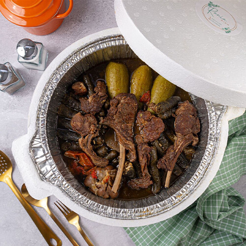 ورق عنب (يبرق) مع كوسا بدون ريش