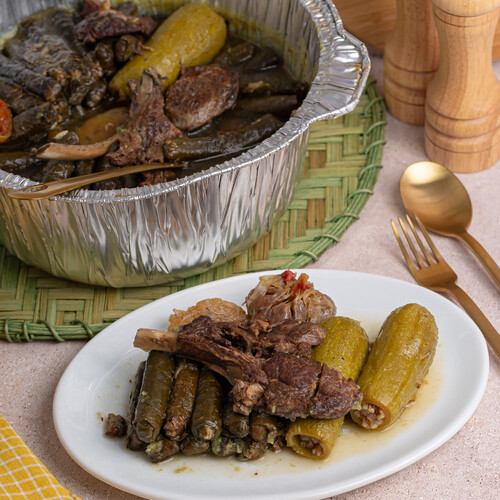 ورق عنب (يبرق) مع كوسا بدون ريش