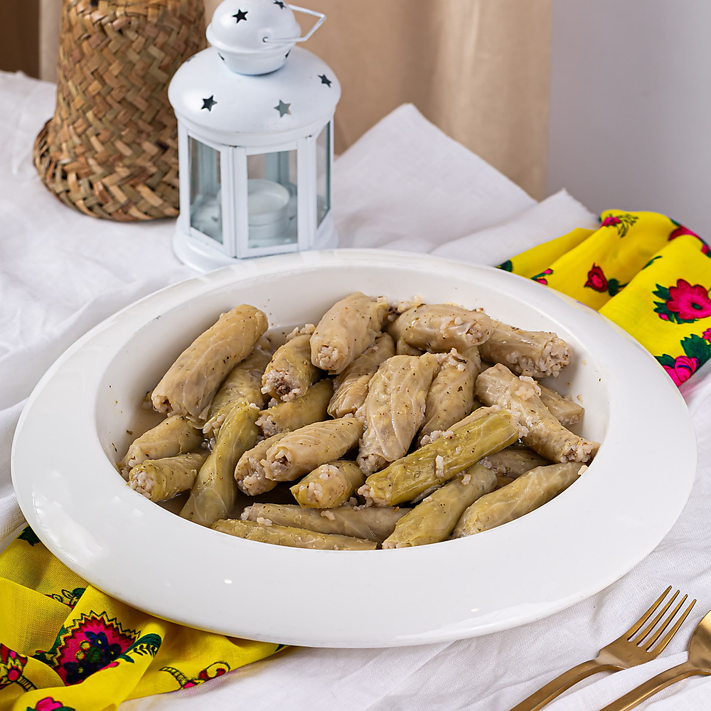 Arabic Stuffed Cabbage Rolls with Rice & Meat