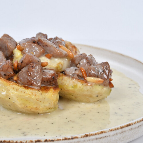 خرشوف باللحم من غير أرز بالشعيرية