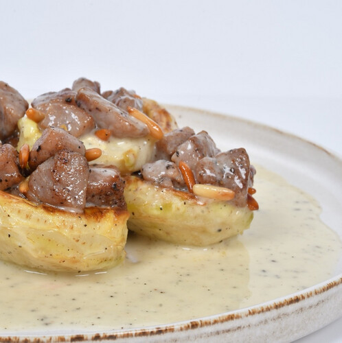 خرشوف باللحم مع صلصة الليمون