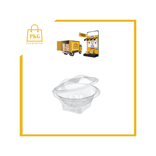 12oz Clear Salad Bowl Round with Attached Lid