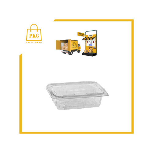 صحن سلطة شفاف مستطيل مع غطاء متصل 8اونص شد 200