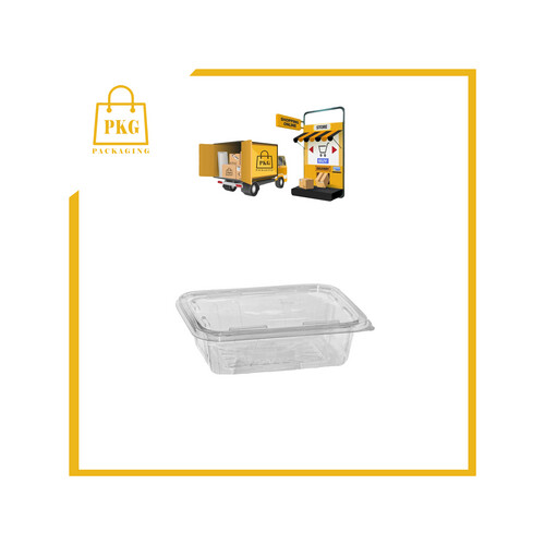 صحن سلطة شفاف مستطيل مع غطاء متصل32 اونص شد 200