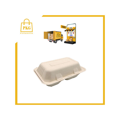 علبة قصب السكر المقسمة – 2 أقسام مع غطاء متصل