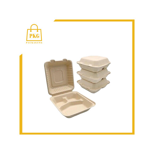 علبة وجبات قصب سكر مقسم 3 غطاء متصل شد 200