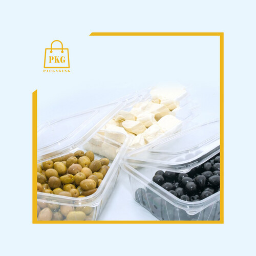 صحن سلطة شفاف مستطيل مع غطاء متصل 28 اونص شد 200