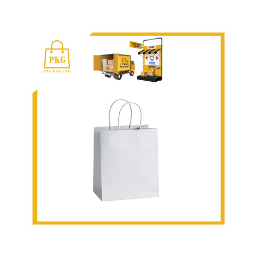 كيس ورق L علاقي ابيض قاعدة 16 شد 10 كيلو