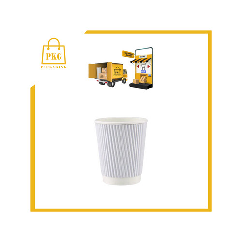 كاسة ورق 8 اونص دبل مموجة ابيض شد 500